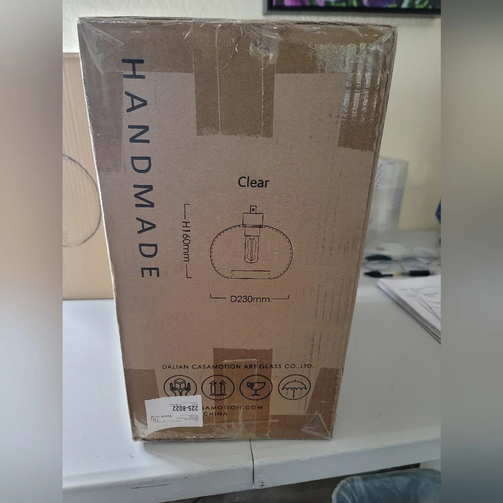 NWT CASAMOTION 8" Handblown Seed Glass Pendant Light - Picture 5 of 8